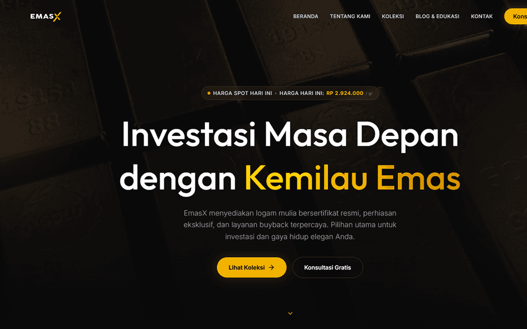 Jasa Pembuatan Website EmasX - Company Profile Kudus Jepara