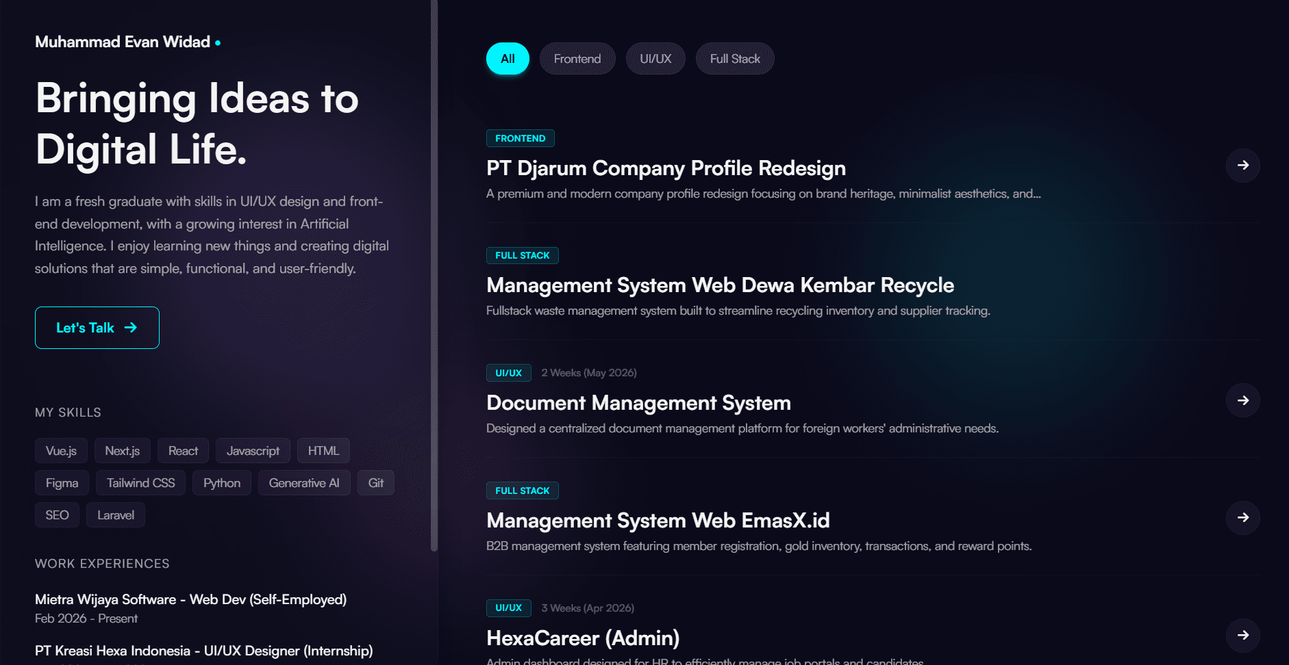 Jasa Pembuatan Website Web Portfolio Pribadi - Personal Web Kudus Jepara